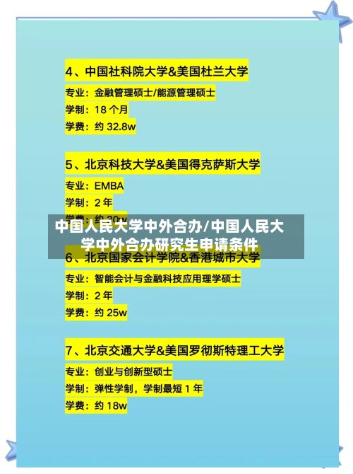 中国人民大学中外合办/中国人民大学中外合办研究生申请条件-第2张图片