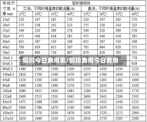 铜排今日费用表/铜排费用今日费用-第2张图片