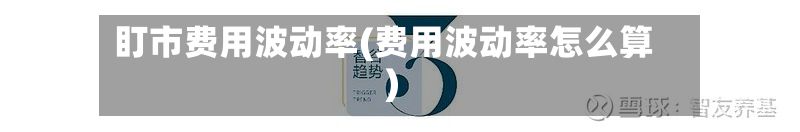 盯市费用波动率(费用波动率怎么算)-第2张图片