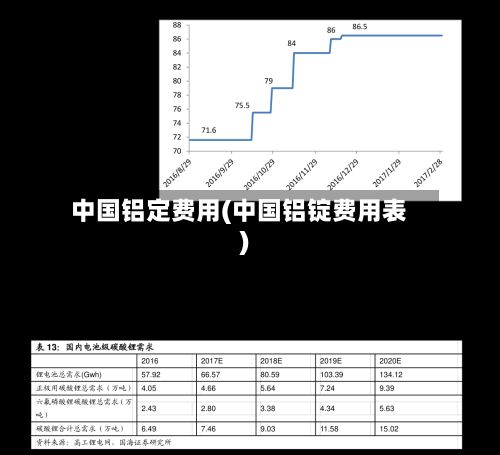 中国铝定费用(中国铝锭费用表)