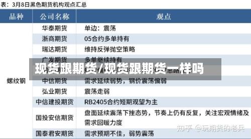 现货跟期货/现货跟期货一样吗