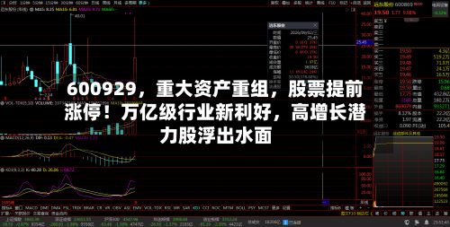 600929，重大资产重组，股票提前涨停！万亿级行业新利好，高增长潜力股浮出水面-第2张图片