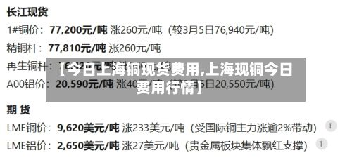 【今日上海铜现货费用,上海现铜今日费用行情】