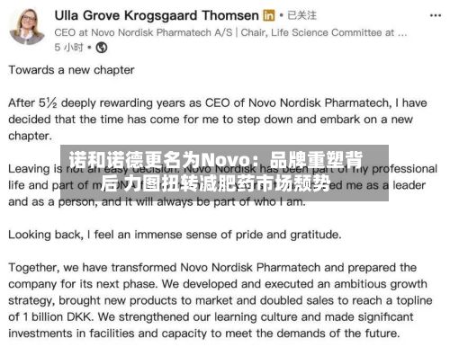 诺和诺德更名为Novo：品牌重塑背后 力图扭转减肥药市场颓势-第2张图片