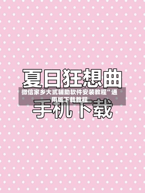 微信家乡大贰辅助软件安装教程	”通用版下载教程-第2张图片