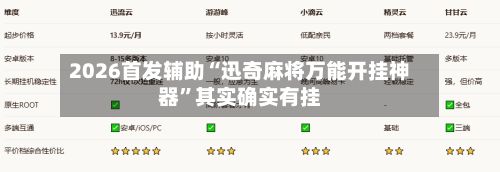 2026首发辅助“迅奇麻将万能开挂神器”其实确实有挂-第2张图片