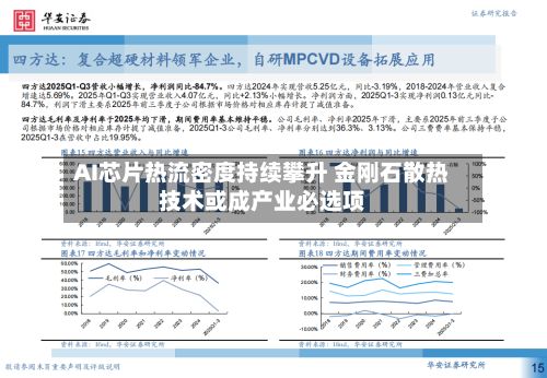 AI芯片热流密度持续攀升 金刚石散热技术或成产业必选项