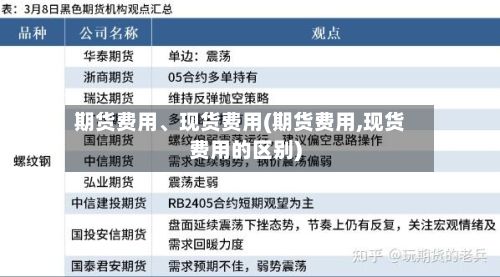 期货费用、现货费用(期货费用,现货费用的区别)-第2张图片