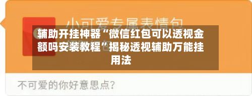 辅助开挂神器“微信红包可以透视金额吗安装教程”揭秘透视辅助万能挂用法-第3张图片