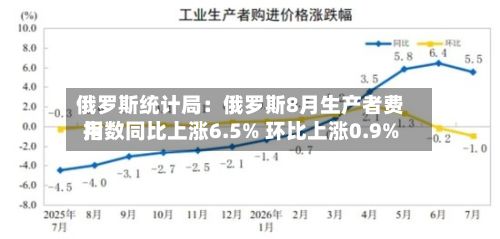 俄罗斯统计局：俄罗斯8月生产者费用指数同比上涨6.5% 环比上涨0.9%