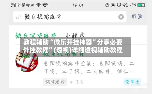 教程辅助“微乐开挂神器”分享必要外挂教程”(透视)详细透视辅助教程-第2张图片
