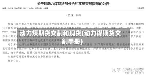 动力煤期货交割和现货(动力煤期货交割手册)-第3张图片