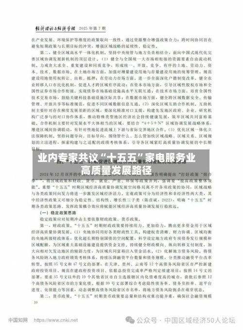 业内专家共议“十五五”家电服务业高质量发展路径-第3张图片