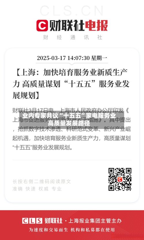 业内专家共议“十五五	”家电服务业高质量发展路径-第2张图片
