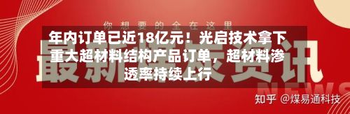 年内订单已近18亿元！光启技术拿下重大超材料结构产品订单，超材料渗透率持续上行-第2张图片