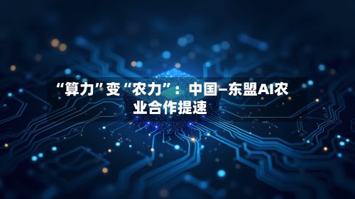 “算力”变“农力	”：中国—东盟AI农业合作提速-第2张图片
