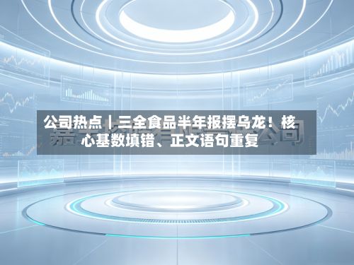 公司热点｜三全食品半年报摆乌龙！核心基数填错、正文语句重复-第2张图片