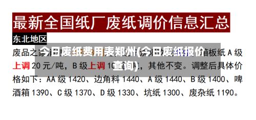 今日废纸费用表郑州(今日废纸报价查询)