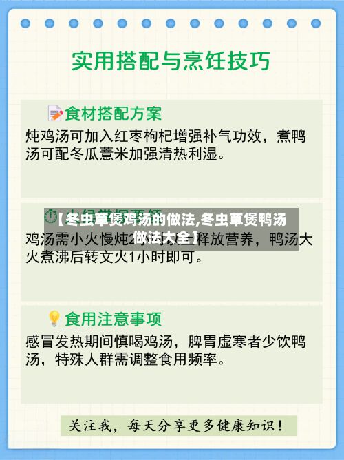 【冬虫草煲鸡汤的做法,冬虫草煲鸭汤做法大全】-第3张图片