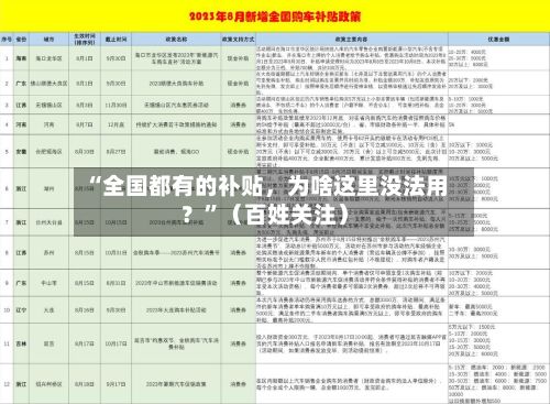 “全国都有的补贴，为啥这里没法用？	”（百姓关注）-第3张图片