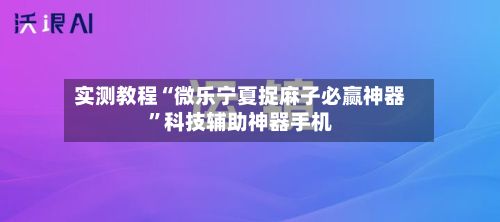 实测教程“微乐宁夏捉麻子必赢神器”科技辅助神器手机-第2张图片