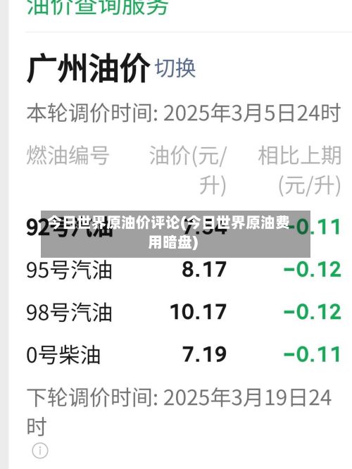 今日世界原油价评论(今日世界原油费用暗盘)-第3张图片