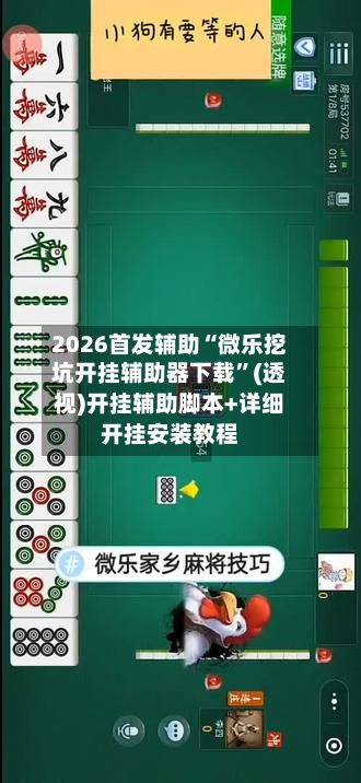 2026首发辅助“微乐挖坑开挂辅助器下载	”(透视)开挂辅助脚本+详细开挂安装教程-第2张图片