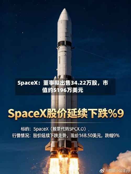 SpaceX：董事拟出售34.22万股，市值约5196万美元-第1张图片