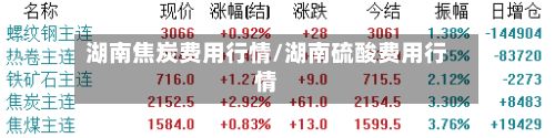 湖南焦炭费用行情/湖南硫酸费用行情