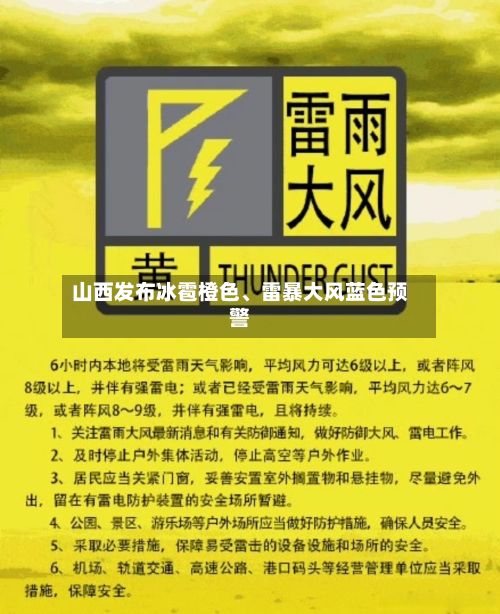 山西发布冰雹橙色	、雷暴大风蓝色预警-第3张图片