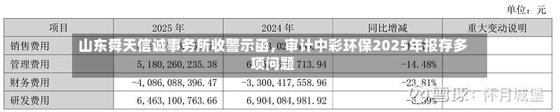 山东舜天信诚事务所收警示函	，审计中彩环保2025年报存多项问题-第2张图片