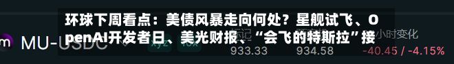 环球下周看点：美债风暴走向何处？星舰试飞	、OpenAI开发者日、美光财报、“会飞的特斯拉”接力亮相-第2张图片