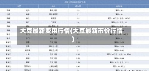 大豆最新费用行情(大豆最新市价行情)