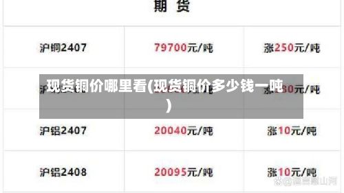 现货铜价哪里看(现货铜价多少钱一吨)