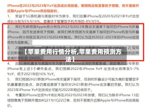 【苹果费用行情分析,苹果费用预测方法】