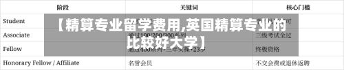 【精算专业留学费用,英国精算专业的比较好大学】-第2张图片
