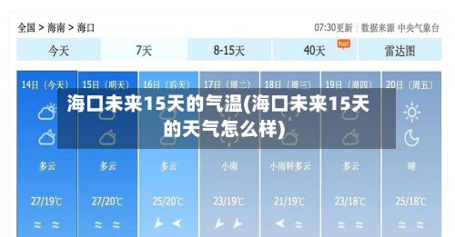 海口未来15天的气温(海口未来15天的天气怎么样)