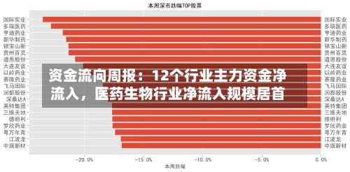 资金流向周报：12个行业主力资金净流入，医药生物行业净流入规模居首-第2张图片