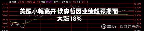 美股小幅高开 埃森哲因业绩超预期而大涨18%
