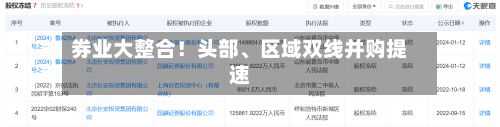 券业大整合！头部、区域双线并购提速-第2张图片