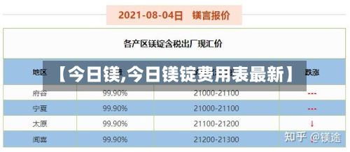 【今日镁,今日镁锭费用表最新】