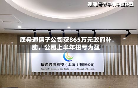 康希通信子公司获865万元政府补助，公司上半年扭亏为盈-第2张图片