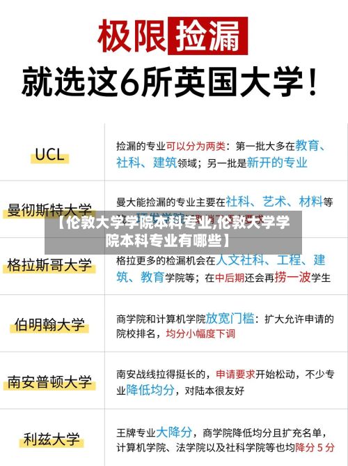 【伦敦大学学院本科专业,伦敦大学学院本科专业有哪些】-第2张图片