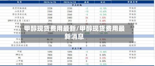 甲醇现货费用最新/甲醇现货费用最新消息-第3张图片