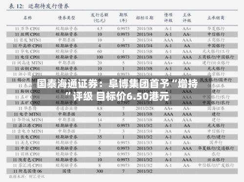 国泰海通证券：阜博集团首予“增持”评级 目标价6.50港元-第3张图片