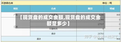 【现货盘的成交金额,现货盘的成交金额是多少】