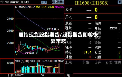 股指现货股指期货/股指期货即将恢复常态-第3张图片