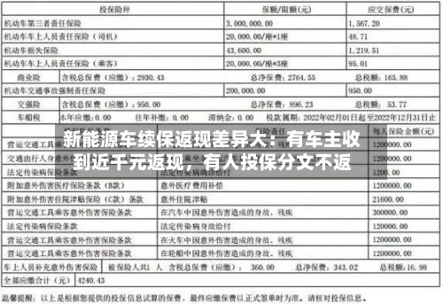 新能源车续保返现差异大：有车主收到近千元返现，有人投保分文不返-第2张图片