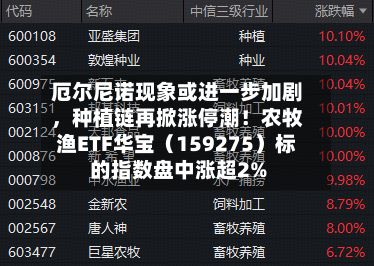 厄尔尼诺现象或进一步加剧	，种植链再掀涨停潮！农牧渔ETF华宝（159275）标的指数盘中涨超2%-第3张图片