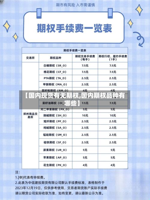 【国内现货有无期权,国内期权品种有哪些】